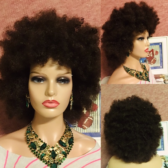 Beautiful Highlighted Hair Kinky Curly Wig Two Color To Choose From - Picture 12 of 13